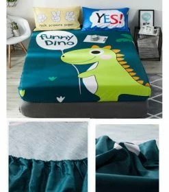 Home Decor Bed Sheets Funny Dino Cotton Fitted Sheet 23 Home Decor Bed Sheets Funny Dino Cotton Fitted Sheet
