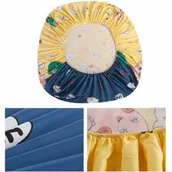 Home Decor Kawaiies Couple Loving Dino Cotton Fitted Sheet Bed Sheets