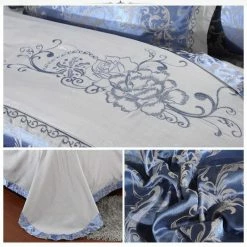 Home Decor Bedding Sets Royal Floral Satin Jacquard Embroidery Cotton Bedding Set 42 Home Decor Bedding Sets Royal Floral Satin Jacquard Embroidery Cotton Bedding Set