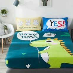 Home Decor Bed Sheets Funny Dino Cotton Fitted Sheet 19 Home Decor Bed Sheets Funny Dino Cotton Fitted Sheet