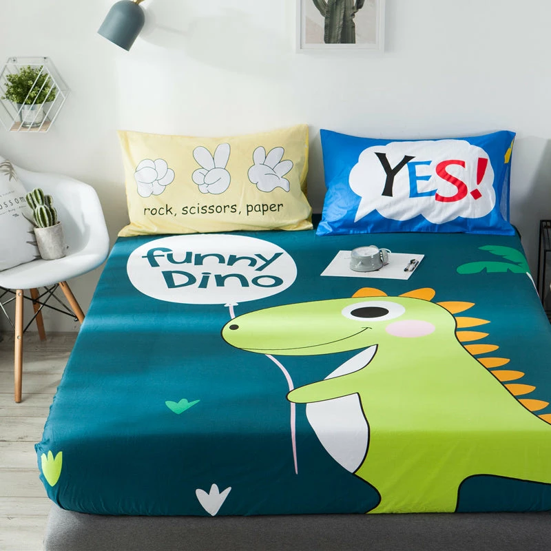 Home Decor Bed Sheets Funny Dino Cotton Fitted Sheet 8 Home Decor Bed Sheets Funny Dino Cotton Fitted Sheet