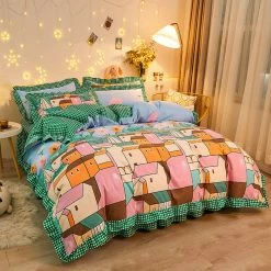 Home Decor Mosaic Buildings Bedding Set