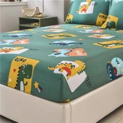 Home Decor Dino Beep Beep Cotton Fitted Sheet