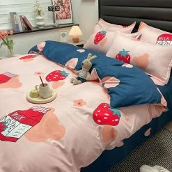 Home Decor Great Strawberry Milk Bedding Set