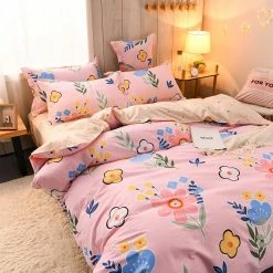 Home Decor Luxury 100% Pure Cotton Floral Print Bedding Set Bedding Sets