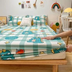 Home Decor Kawaiies BBT Dino Im So Cute Cotton Fitted Sheet