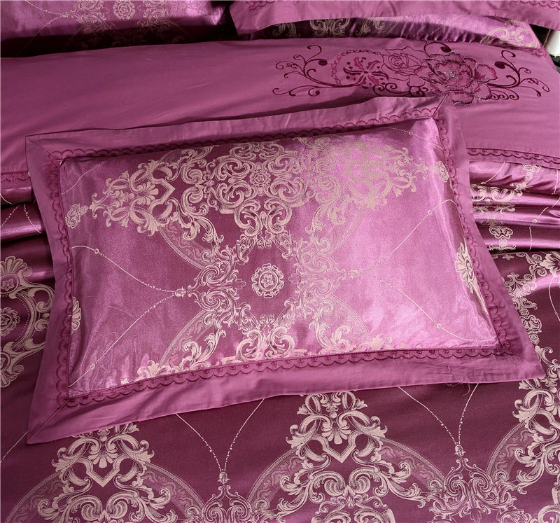 Home Decor Bedding Sets Royal Floral Satin Jacquard Embroidery Cotton Bedding Set 6 Home Decor Bedding Sets Royal Floral Satin Jacquard Embroidery Cotton Bedding Set