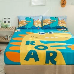 Home Decor Mega Dino Cotton Fitted Sheet