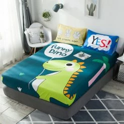 Home Decor Bed Sheets Funny Dino Cotton Fitted Sheet 17 Home Decor Bed Sheets Funny Dino Cotton Fitted Sheet