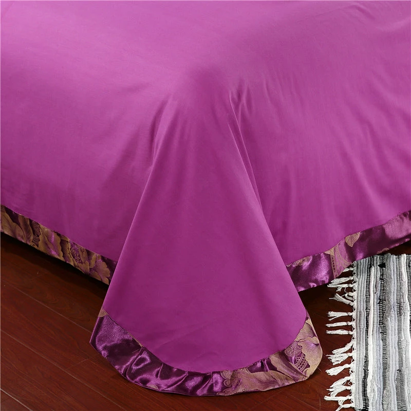 Home Decor Golden Floral Satin Jacquard Embroidery Cotton Bedding Set 8 Home Decor Golden Floral Satin Jacquard Embroidery Cotton Bedding Set