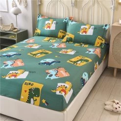 Home Decor Dino Beep Beep Cotton Fitted Sheet