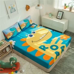 Home Decor Mega Dino Cotton Fitted Sheet