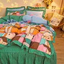 Home Decor Mosaic Buildings Bedding Set