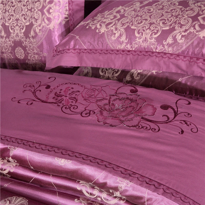 Home Decor Bedding Sets Royal Floral Satin Jacquard Embroidery Cotton Bedding Set 9 Home Decor Bedding Sets Royal Floral Satin Jacquard Embroidery Cotton Bedding Set