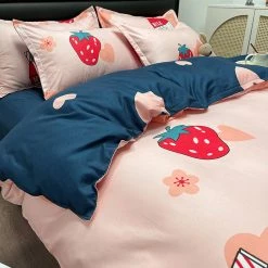 Home Decor Great Strawberry Milk Bedding Set