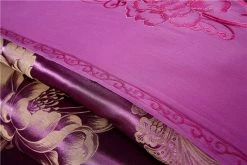 Home Decor Golden Floral Satin Jacquard Embroidery Cotton Bedding Set 23 Home Decor Golden Floral Satin Jacquard Embroidery Cotton Bedding Set