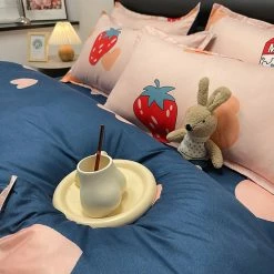 Home Decor Great Strawberry Milk Bedding Set