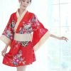 Apparel Red Floral Japanese Cute Female Kimono | NEW