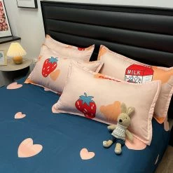 Home Decor Great Strawberry Milk Bedding Set