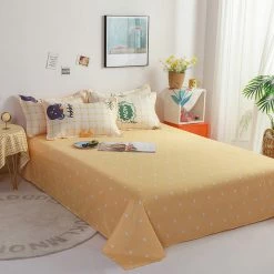 Home Decor Bedding Sets Mow The Bear Cream Checked Bedding Set