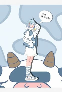 Apparel Blue Kawaii Cow Women's Sneakers Trainers | NEW