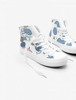 Apparel Blue Kawaii Cow Women's Sneakers Trainers | NEW