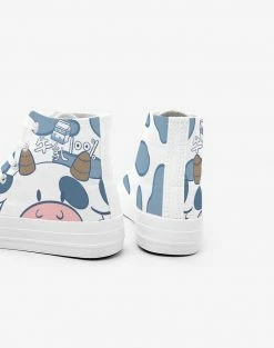 Apparel Blue Kawaii Cow Women's Sneakers Trainers | NEW
