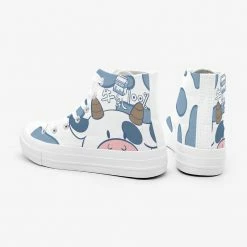 Apparel Blue Kawaii Cow Women's Sneakers Trainers | NEW