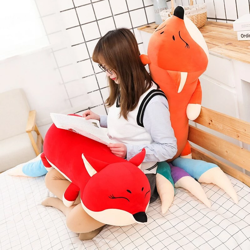 Soft Toy Kawaii Long Three Tail Fox Red Pink Orange Plushies | NEW 6 Soft Toy Kawaii Long Three Tail Fox Red Pink Orange Plushies | NEW