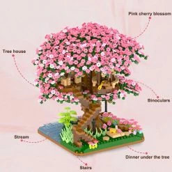 Build It Sakura Cherry Blossom Tree House Nano Building Set | NEW
