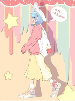 Apparel Kawaii School Girl Besties Shooting Star Women's Sneakers Trainers | NEW 15 Apparel Kawaii School Girl Besties Shooting Star Women's Sneakers Trainers | NEW