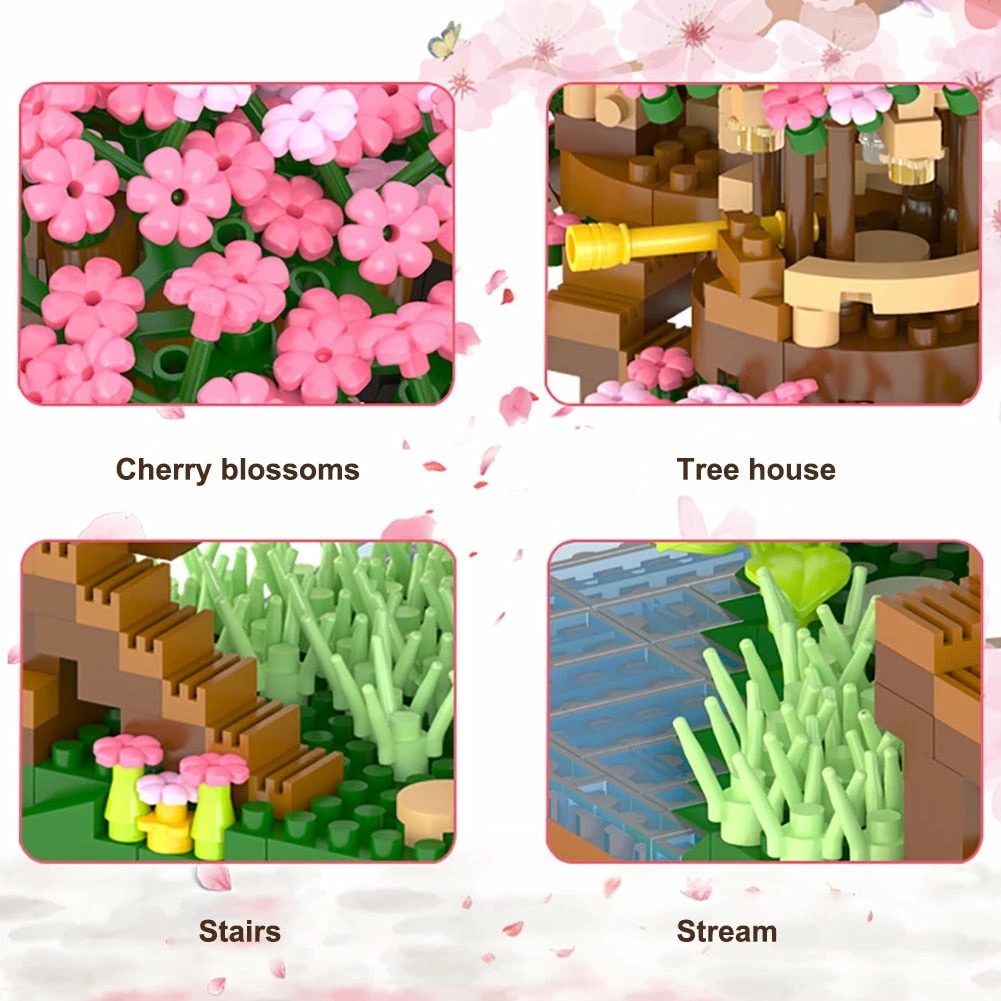 Build It Sakura Cherry Blossom Tree House Nano Building Set | NEW 6 Build It Sakura Cherry Blossom Tree House Nano Building Set | NEW