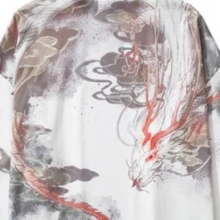 Apparel Japanese White Black Dragon Beast Yukata Cardigan Kimono 9 Apparel Japanese White Black Dragon Beast Yukata Cardigan Kimono