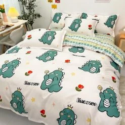 Home Decor Kawaii Chonky Dinosaur Bedding Set Home & Pets