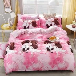 Home Decor Cute Romantic Couple Bedding Set