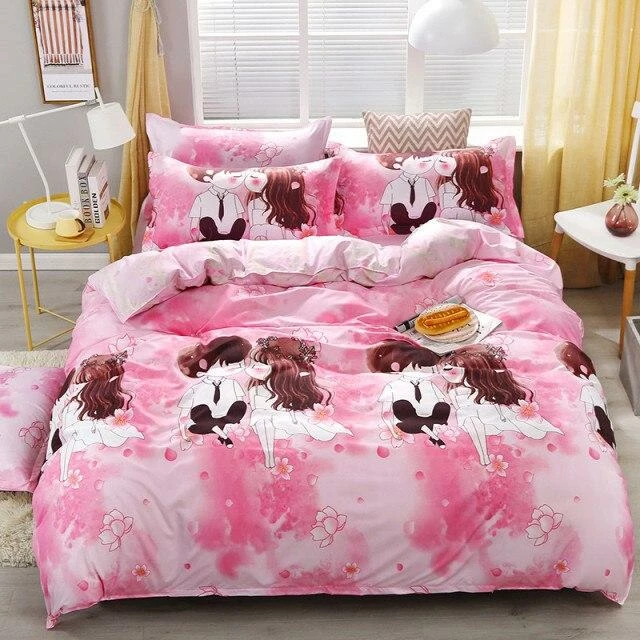 Home Decor Cute Romantic Couple Bedding Set 3 Home Decor Cute Romantic Couple Bedding Set