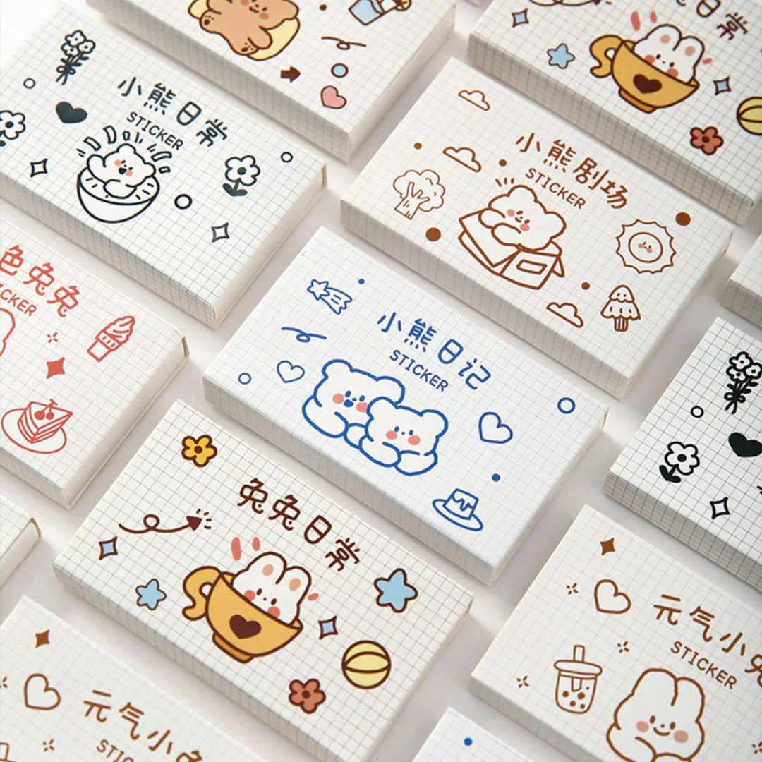 Accessories Adorable Animals Stickers Box Set Stationery 3 Accessories Adorable Animals Stickers Box Set Stationery