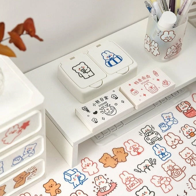 Accessories Adorable Animals Stickers Box Set Stationery 20 Accessories Adorable Animals Stickers Box Set Stationery