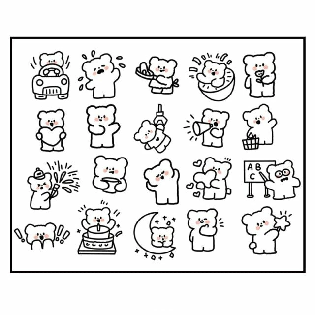 Accessories Adorable Animals Stickers Box Set Stationery 10 Accessories Adorable Animals Stickers Box Set Stationery