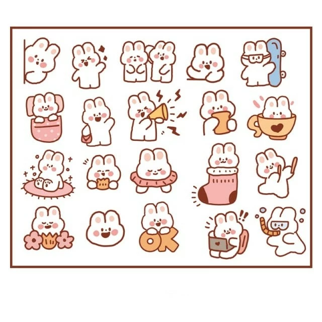 Accessories Adorable Animals Stickers Box Set Stationery 7 Accessories Adorable Animals Stickers Box Set Stationery