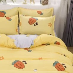 Home Decor Adorable Bunny And Carrot Print Bedding Set Home & Pets