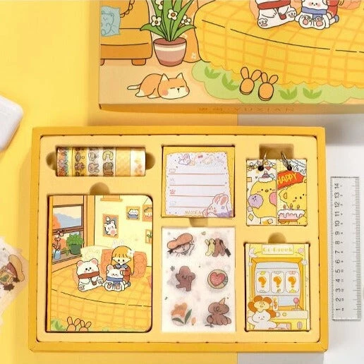 Accessories Adorable Bunny & Friends Travelling Journal Set 12 Accessories Adorable Bunny & Friends Travelling Journal Set