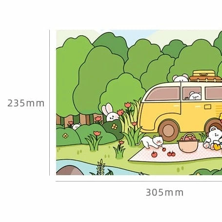 Accessories Adorable Bunny & Friends Travelling Journal Set 18 Accessories Adorable Bunny & Friends Travelling Journal Set