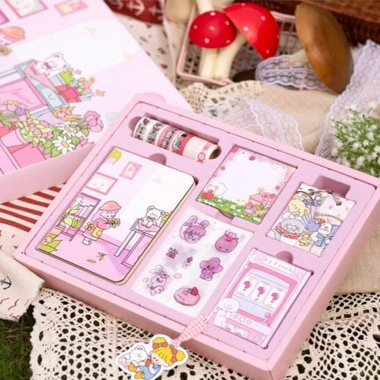 Accessories Adorable Bunny & Friends Travelling Journal Set 10 Accessories Adorable Bunny & Friends Travelling Journal Set