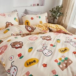 Home Decor Adorable Bunny Print Bedding Set Home & Pets