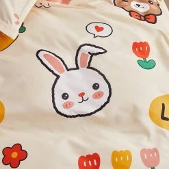 Home Decor Adorable Bunny Print Bedding Set Home & Pets