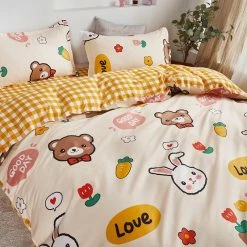 Home Decor Adorable Bunny Print Bedding Set Home & Pets