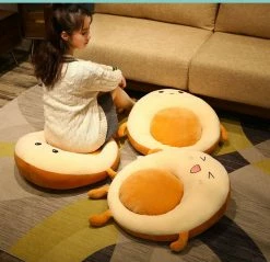 Home Decor Home & Pets Adorable Egg In A Hole Breakfast Bagel Cushion