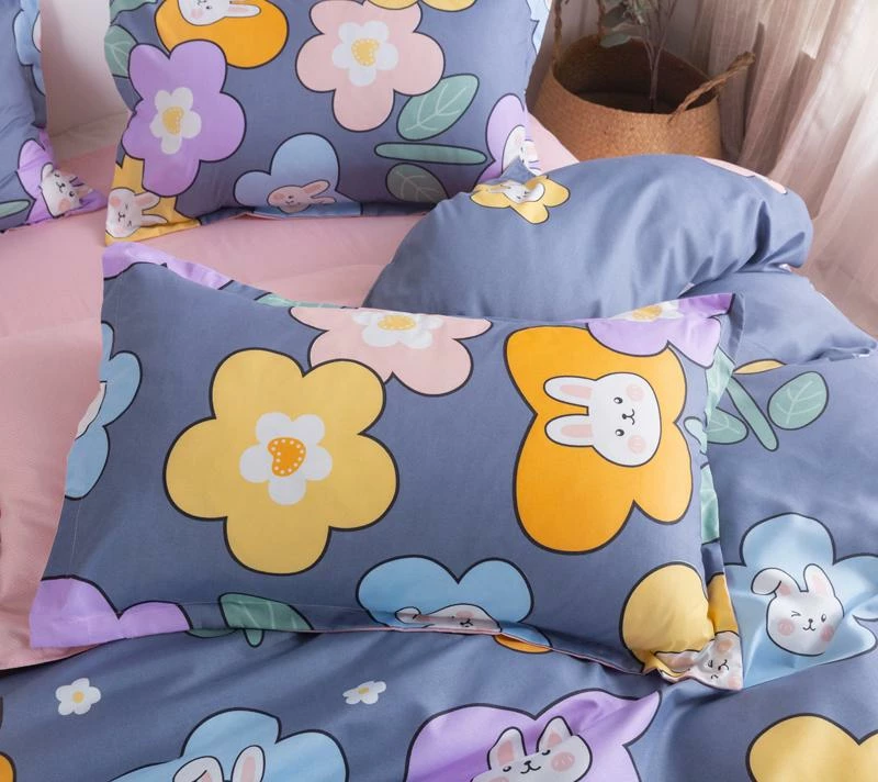 Home Decor Home & Pets Adorable Flower Bunny Print Bedding Set 11 Home Decor Home & Pets Adorable Flower Bunny Print Bedding Set