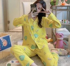 Apparel Adorable Kawaii Dino Pajamas Set